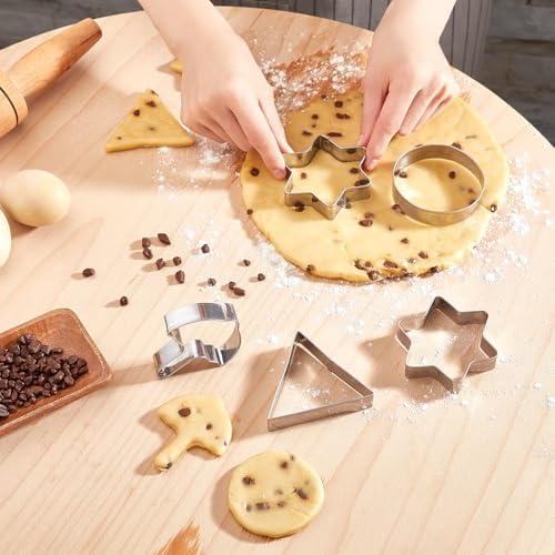 Paslanmaz Çelik Kurabiye Kalıpları Seti, Yıldız Üçgen Daire Şemsiye Şekilli, Pasta ve Kurabiye Kesme Kalıpları, 4 Parça l-00851 - Görsel 3
