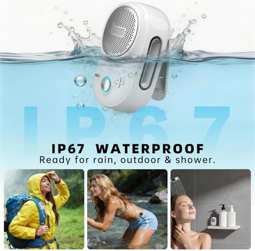 Divoom Itour-S Giyilebilir Bluetooth Hoparlör, IP67 Su Geçirmez Toz Geçirmez, Taşınabilir Küçük Klipsli Bluetooth Hoparlör, 10H Çalma Süresi, Mutfak, İş, Seyahat, Bisiklet, Golf, Havuz, Baba