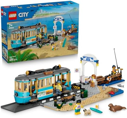 City Klasik Plaj Tramvayı 60506-7 Yaş ve Üzeri Çocuklar için 5 Minifigür ve 5 Oyuncak Hayvan Figürü İçeren Yaratıcı Oyuncak Yapım Seti, Kız ve Erkek Çocuklar için Hediye Fikri (693 Parça) - Görsel 3