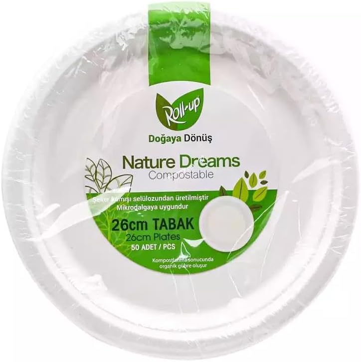 Alternative view of Roll-Up Nature Ekolojik Karton Kağıt Tek Kullanımlık Tabak - 26 Cm. - 50 Adetlik 1 Paket