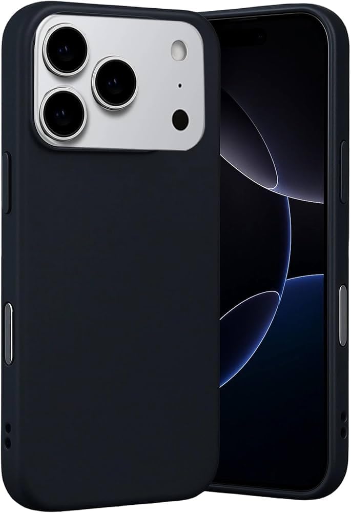 & AKSESUAR iPhone 17 Pro Max ile Uyumlu İçi Kadife Dışı Mat Yapıya Sahip Koruma Sağlayan Lansman Silikon Kılıf (Siyah)