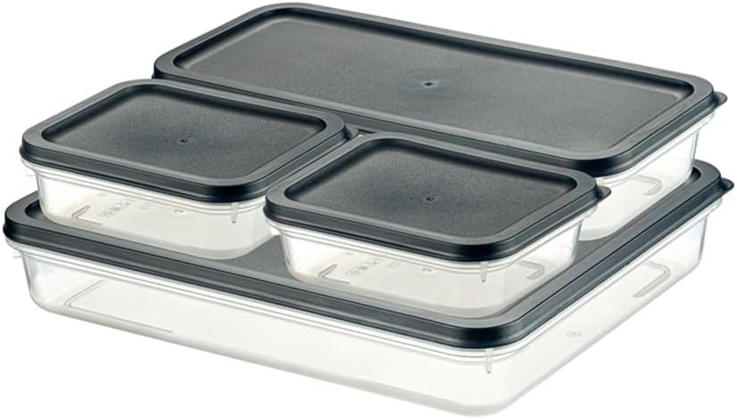 Alternative view of 4 Adet Buzdolabı ve Derin Dondurucu Saklama Kabı Seti, Fresh Box, Dolap Düzenleyici ve Buz Dolabı Organizeri, BPA İçermeyen PP Plastik,Gıdaları Taze Tutma,Mutfak Düzenleyici (Gri)