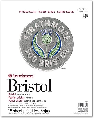 Alternative view of Strathmore (580-62 500 Serisi Bristol, 2 Katmanlı Parşömen Yüzeyi, 27,9 x 35,6 cm, Beyaz, 15 Yaprak
