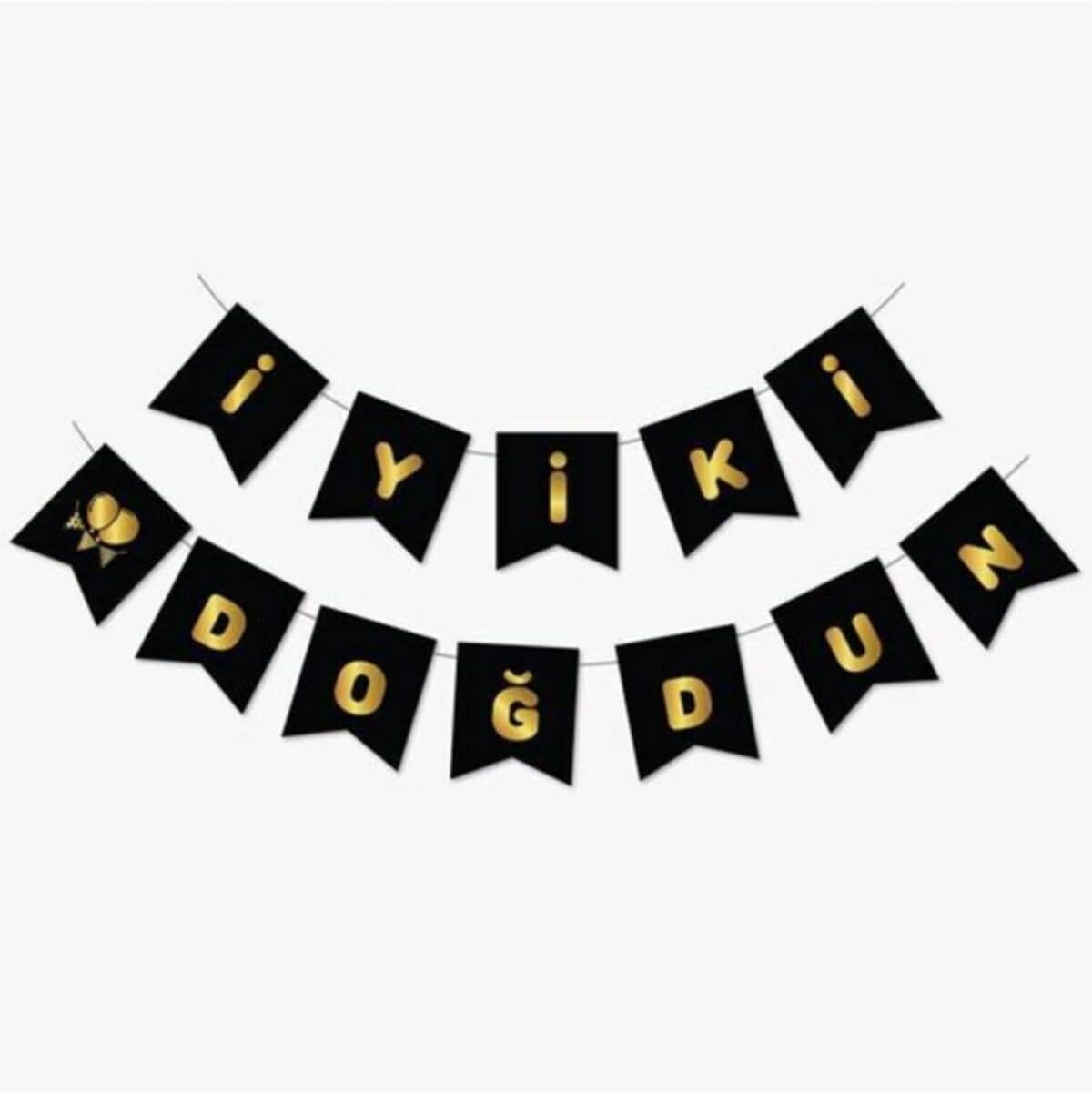 Siyah Gold Iyi Ki Doğdun Yaldızlı Banner, 2323012121200212