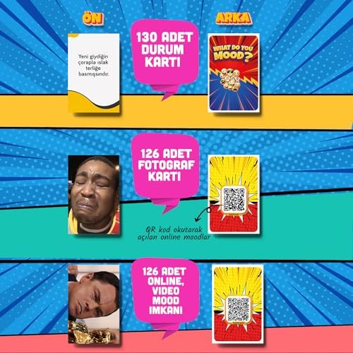 Alternative view of What Do You Mood Moodun Ne - Eğlenceli Grup Arkadaş Aile Kutu Oyunu - Hangisi Mod Moodun Do You Meme - Durum Kartı Oyunu