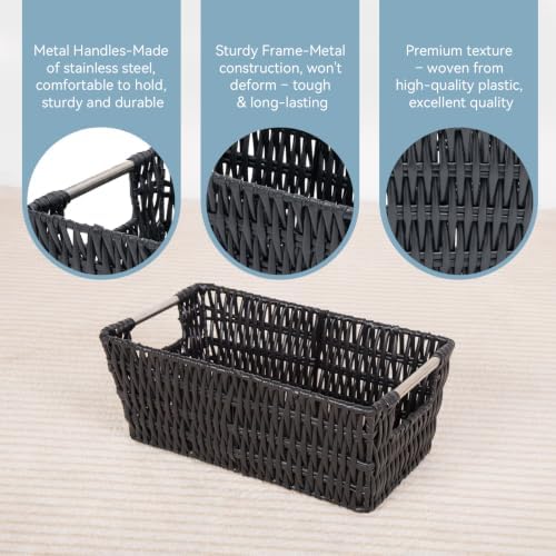 Alternative view of (Black) - Whitmor Rattique Small Shelf Tote, Black