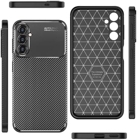 Ehr. Galaxy S24 ile Uyumlu Kamera Korumalı Darbe Önleyici Carbon Brushed Silikon Kılıf (Siyah, Galaxy S24) - Görsel 3