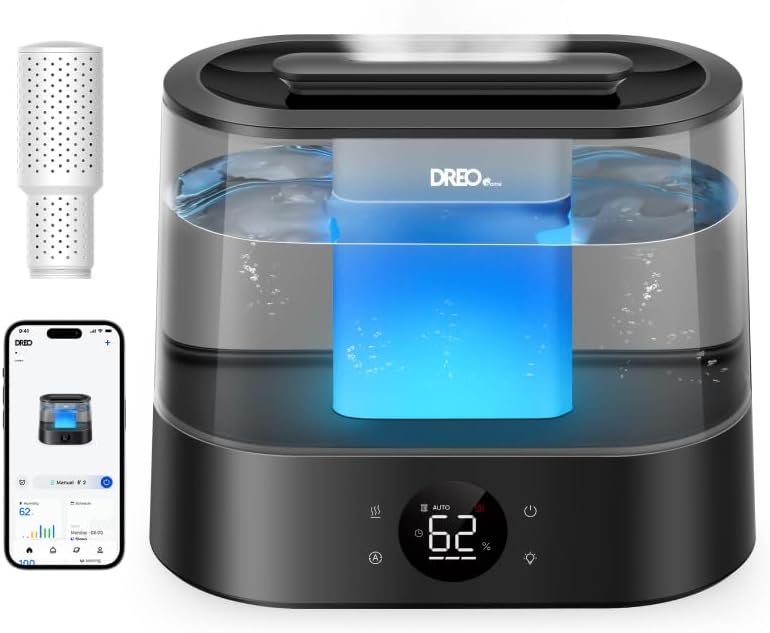 Alternative view of Dreo Akıllı Nemlendiriciler Yatak Odası İçin, Üstten Dolumlu 4L Süper Büyük Nemlendirici, 28 dB, 36 Saat Çalışma Süresi, Dokunmatik/Uygulama/Ses Kontrolü, İç Mekanlar İçin Soğuk Sisli Nemlendiriciler