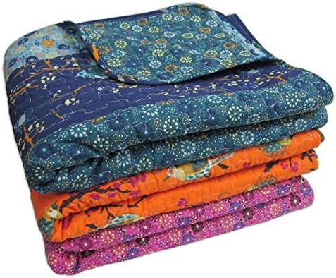 Lush Decor Royal Empire örtü, ters çevrilebilir, çiçek desenli, 152,4 x 127 cm, tavus kuşu mavisi, pamuk, tavus kuşu, 60 x 50 inç - Görsel 2