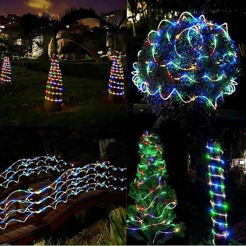 Forlfe 10 Metre Güneş Enerjili LED Şerit Işık, 20W 320 Lümen, IP65 Su Geçirmez, 8 Modlu Uzaktan Kumandalı, Otomatik Sensörlü Solar LED Aydınlatma, Bahçe Balkon Teras Dış Mekan Lambası (RGB ÇOK RENKLİ)