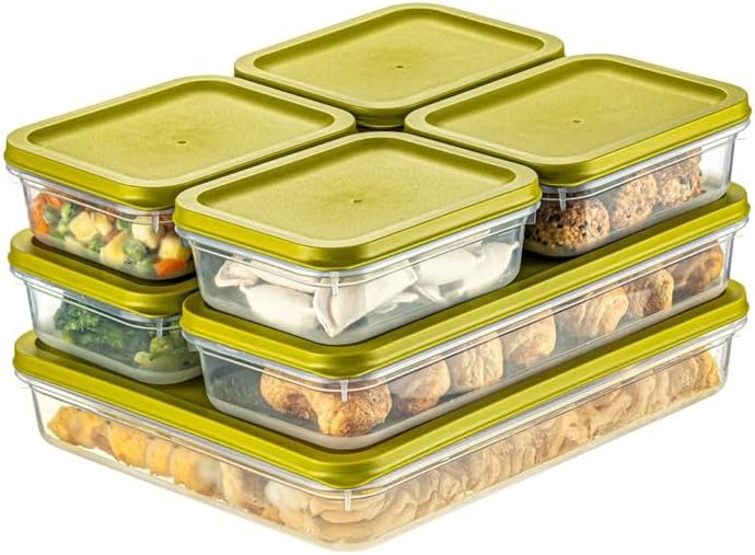 4 Adet Buzdolabı Organizeri – PP Plastik Şeffaf ve Ayarlanabilir Saklama Kabı, Gıdaları Taze Tutan Fresh Box, Çok Amaçlı,Mikrodalga ve Bulaşık Makinesi Uyumlu (Yeşil, 1200 Ml)