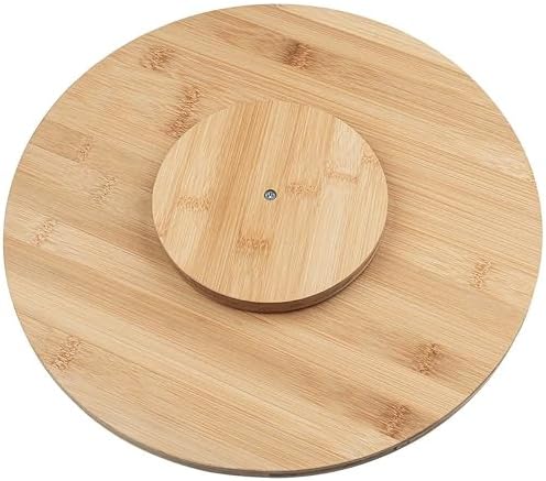 Bambu Dönerli Sunum Tahtası, 360 Derece Dönebilen Yuvarlak Pizza ve Kahvaltı Sunum Tepsisi (30 cm) - Görsel 3
