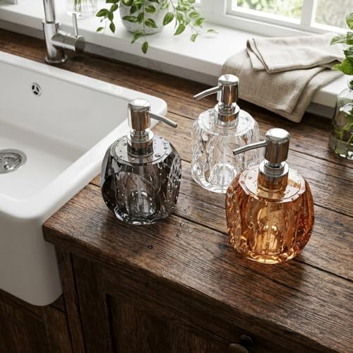 Alternative view of 1 Adet Akrilik Sıvı Sabunluk (210 ml) - 3 Farklı Renkli Kırılmaz Şeffaf Banyo ve Mutfak Düzenleyici Şık Losyon ve Sabun Pompası Organizer (Asorti)