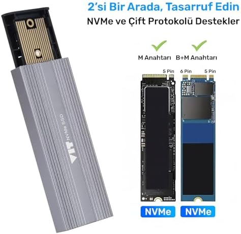 VIT TAŞINABİLİR 512GB HARİCİ SSD | USB 3.1 Gen 2 | 10Gbps | Metal Kasa V512GB