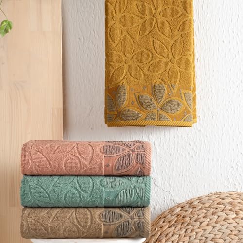Home Dolce Jakarlı Havlu 70x140-Hardal