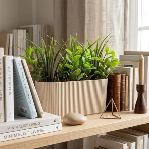Alternative view of Dekoratif Yapay Sukulent Bitki Saksısı – Modern Masaüstü Yapay Bitki Aranjmanı, Dekoratif Plastik Saksı ile Ev, Ofis ve Raf Dekoru (16 x 7 cm)