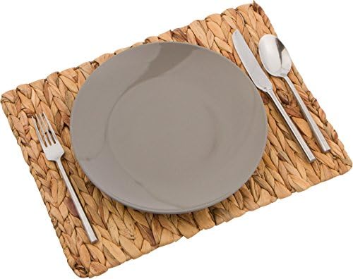 Alternative view of Trademark Innovations 16 "x 12" Dikdörtgen Dokuma İç Mekan veya Dış Mekan Doğal Su Sümbülü Servis Altlıkları (4'lü Set)