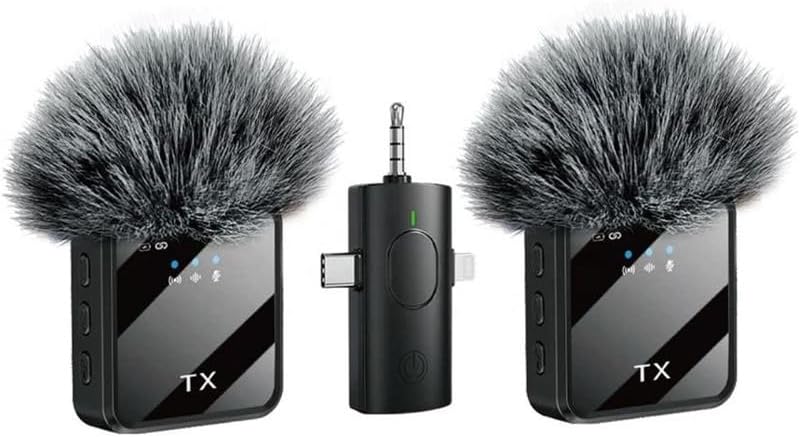 wireless microphone kablosuz yaka mikrofonu video youtube tiktok canlı yayın stüdyo mikrofon (F11-2 TÜYLÜ İKİLİ VLOG LİVE SHOW) - Görsel 3