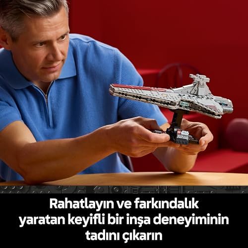 Venatör Sınıfı Saldırı Kruvazörü 75441 - Yetişkinler için Orijinal Detaylar ile İsim Levhalı Sergileme Standı İçeren Koleksiyonluk Yaratıcı Model Yapım Seti, Hediye Fikri (643 Parça)