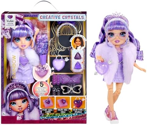 , Rainbow High Violet - Kristal Serisi Bebeği, Rainbow High