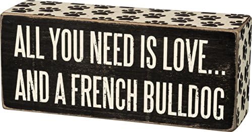 Alternative view of Kutu İşareti - All You Need is Love and a French Bulldog, Siyah ve Beyaz