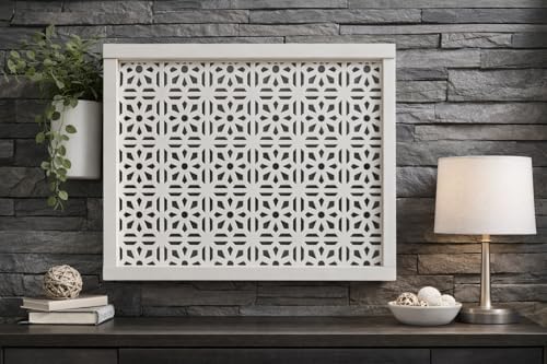 EyluX Modern Dekoratif Duvara Asılabilir Sigorta ve Modem Saklama Kutusu, Ahşap, Beyaz, 25x35x10 cm - Görsel 3