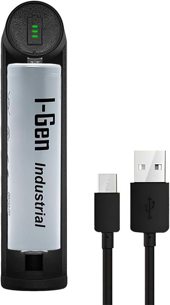 Alternative view of I-Gen Batteries G103 2600mAh Şarj Edilebilir Pil + Tekli Şarj Cihazı Seti (18x65mm - 3.7 - Düz Kafa)