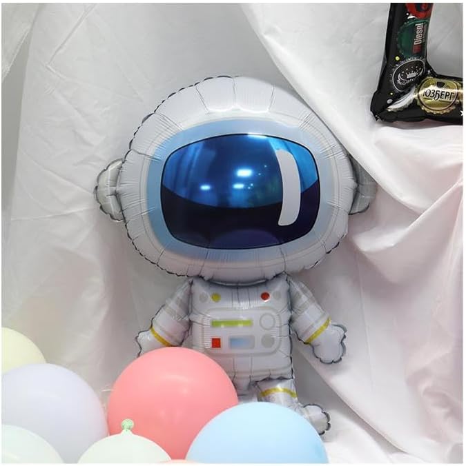 Patladı Gitti Uzay Konsepti Doğum Günü Parti Kutlama Seti; Astronot, Ufo Ve Uzay Gemisi Folyo Balon Set (5) - Görsel 3
