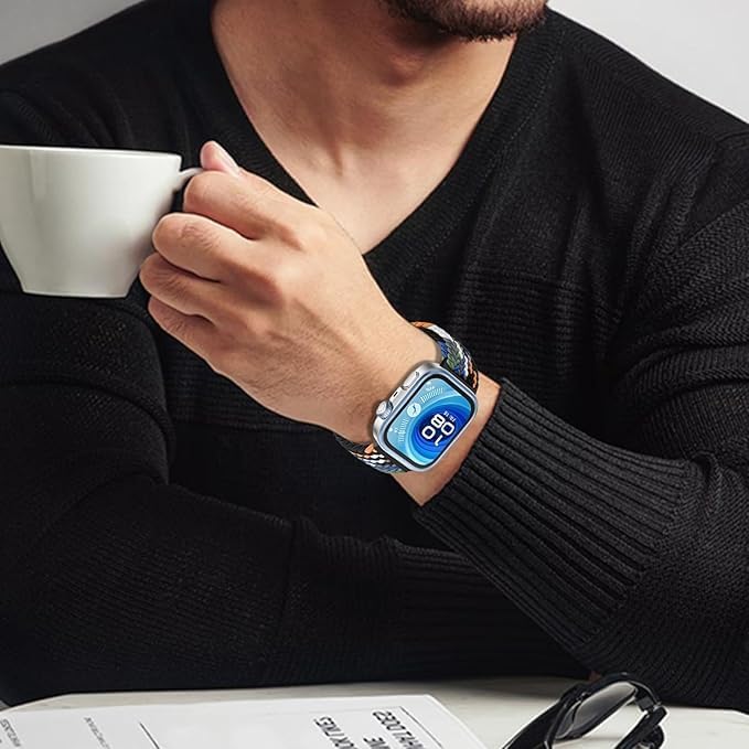 Alternative view of [Örgü Loop]  Watch Fit 5/Fit 5 Pro/Fit 4/Fit 4 Pro/Fit 3 ile Uyumlu Kordon Manyetik Tokalı Konforlu Fit 5 Kordon Nefes Alabilen Elastik Kumaşlı  Fit 5 Pro Kordonu