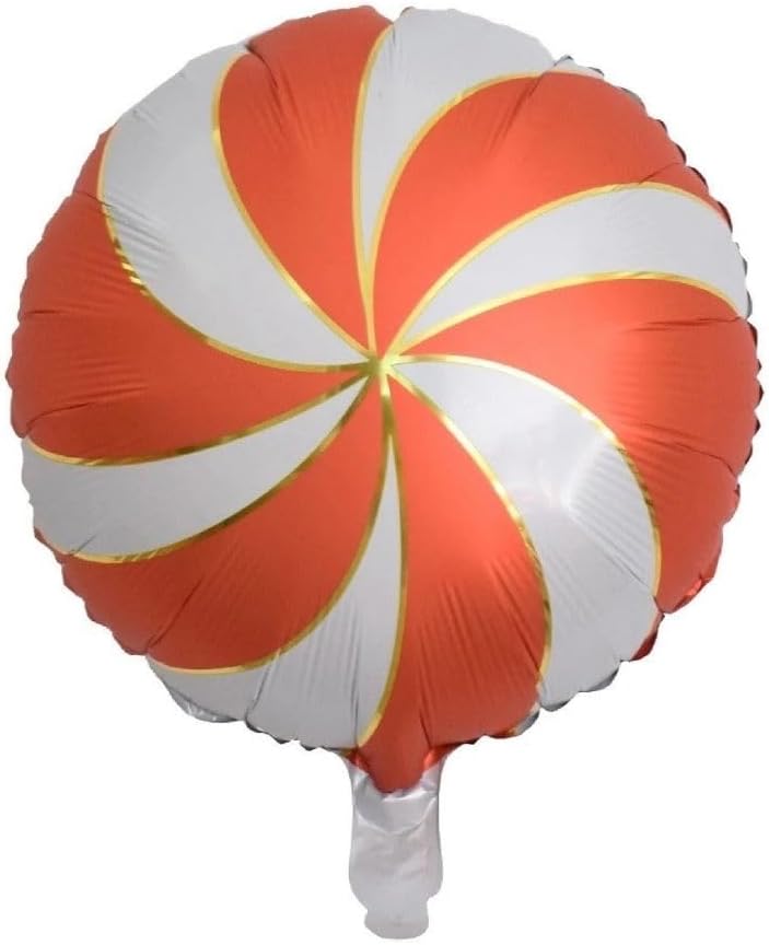 Kırmızı Beyaz Şeker Görünümlü Folyo Balon