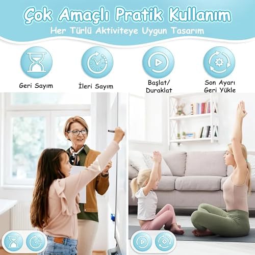 NPO NPT26XB Mutfak,Ders,Yemek için 99:59dk Dijital Alarm Kronometre,Pomodoro Öğrenci Motivasyon Saat