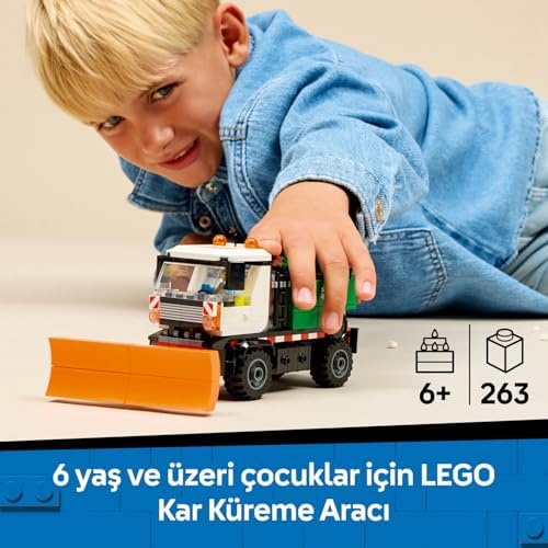 City Kar Küreme Aracı 60490 – 6 Yaş ve Üzeri Erkek ve Kız Çocuklar için Sürücü Minifigürü İçeren Yaratıcı Oyuncak Araba Yapım Seti, Çocuklar için Eğlenceli Hediye Fikri (263 Parça)