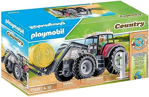 Playmobil Country 71305 Büyük Traktör, Elektrikli Traktör, Katlanır Çatılı ve Elektrik Şarj Istasyonu, 4 Yaşından Büyük Çocuklar İçin Oyuncak - Görsel 3