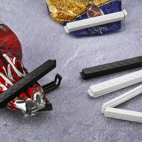 6’lı Poşet Klipsi Büyük Boy – Hava Geçirmez Güçlü Gıda Saklama Mandalı – Cips, Bakliyat, Makarna Paket Kapatıcı – Renk Seçenekli (Siyah-Beyaz)