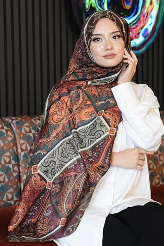 Desen Kahverengi Soft Pamuk Şal Çikolata