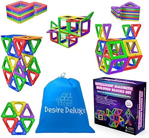 Desire Deluxe Manyetik Blok Seti | STEM & Montessori Eğitim Seti | Okul Öncesi ve İlkokul Çocukları İçin Sınırsız Yaratıcılık | BPA İçermez | 3+ Yaş | 30 Parça - Görsel 3