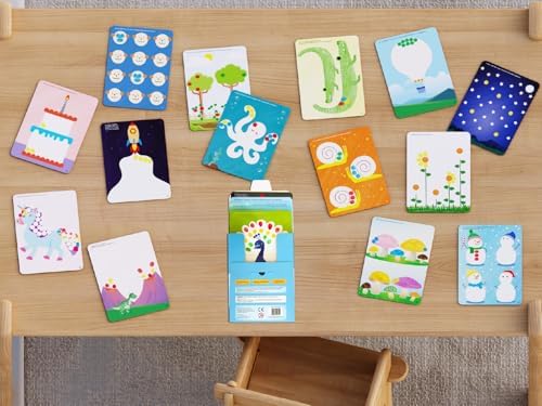 TOTS & FOLKS Silinebilir Parmak Boyası Aktivite Kartları - Wipe Clean Finger Paint Activity Cards - Fingerprint Activities - 16 Kart 32 Aktivite, Yeniden Kullanılabilir, 3 Yaş ve Üzeri - Görsel 3