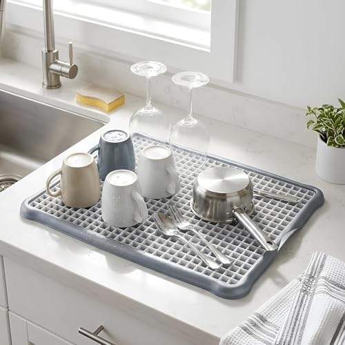 44x35 cm Plastik Bulaşık Süzgeci Mat Izgara Süzgeçli Süzmatik Tezgah Üstü Bulaşık Kurutmalık Büyük Boy Mutfak Süzgeci (ASORTİ RENK) - Görsel 3