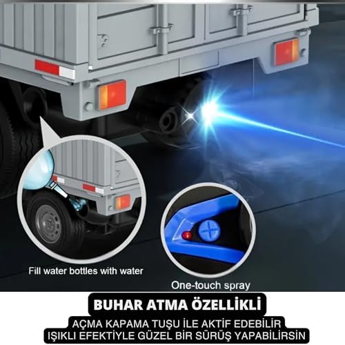 Uzaktan Kumandalı RC Kamyonet,Yük Taşıma Aracı,Sesli,Işıklı,Şarjlı,(Pil Hediyeli),2.4 Ghz Araç,Uzaktan Kumandalı Kargo Arabası (Mavi)