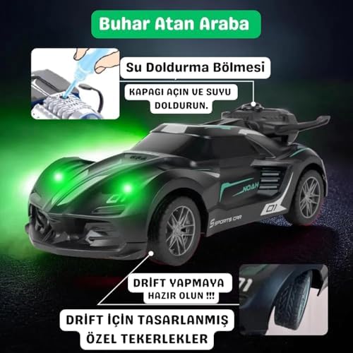 Alternative view of /Oyuncak Uzaktan Kumandalı Şarjlı Duman Çıkartan Işıklı Araba Buhar Çıkartan Drift Atan Araba 1:20 Ölçek Full Fonksiyon