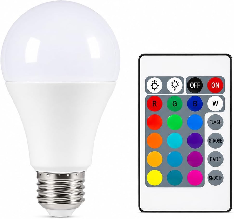 Alternative view of Kumandalı RGB LED Ampul 9W E27 – Renk Değiştiren Uzaktan Kumandalı Dekoratif Akıllı Işık – Beyaz/Gün Işığı/RGB Modlu
