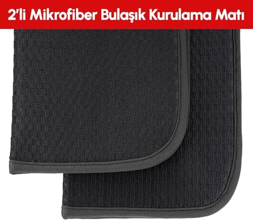 Alternative view of PIKAS 2’li Mikrofiber Bulaşık Kurutma Matı 36x44 cm – Ultra Emici Mat Tezgah Üstü Bulaşık Pedi