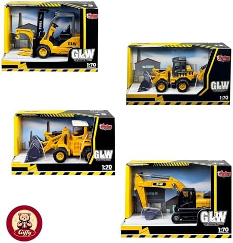 Alternative view of /Oyuncak Kutulu Metal Başlıklı İş Makinaları Seti Kepçe Bulldozer Forklift 4 Ü 1 Arada Set Sürtmeli 1:70 Ölçek Full Metal Başlık RC İş Makinası Setleri