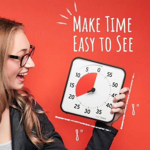 Alternative view of TIME TIMER ORİJİNAL Medium 19x19cm - 60 Dakika Görsel Analog Zamanlayıcı Saat - İsteğe Bağlı Akustik Alarm (Ses Kontrolü) Yüksek Sesli Tıklama Yok; Zaman Yönetimi Cihazı (Siyah)