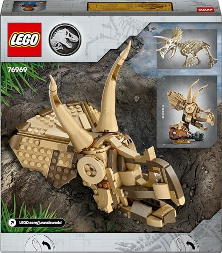 Alternative view of Jurassic World Dinozor Fosilleri: Triceratops Kafatası Modeli 76969; 9 Yaş Üzeri Çocuklar için Hareket Ettirilebilir Uzuvlar ve Sergileme Standına Sahip Dinozor Oyuncağı, Hediye Fikri (468 Parça)