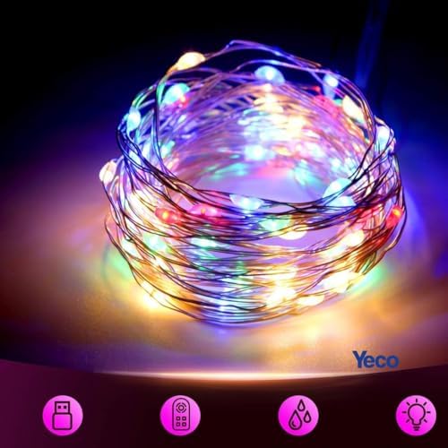 Alternative view of Yeco RGB 300 LED Perde Işık 3x3 Metre, 10 Sarkıtlı, 8 Modlu, Kumandalı Dekoratif Çok Renkli Peri Led
