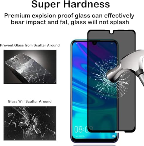 P Smart 2019 Privacy (Hayalet) Ekran Koruyucu – 2 Adet - 9H Temperli Cam, Yan Görünme Engelleyici, Tam Kaplama - Görsel 3