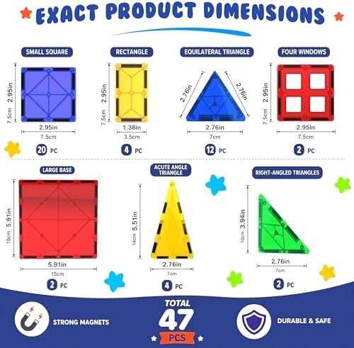 Desire Deluxe Manyetik Blok Seti | STEM & Montessori Eğitim Seti | Okul Öncesi ve İlkokul Çocukları İçin Sınırsız Yaratıcılık | BPA İçermez | 3+ Yaş | 47 Parça