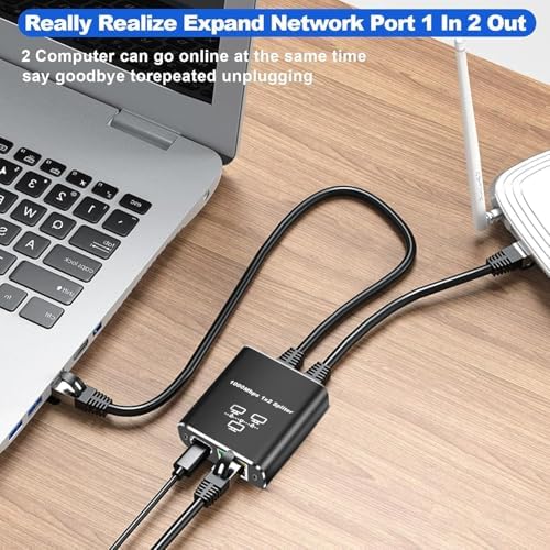 1 Gigabit Ethernet Anahtarı 2 Bağlantı Noktalı 1000Mbps, RJ45 1 ila 2 Ethernet Splitter, RJ45 LAN Ağ Anahtarı 1-2 Gigabit Ağ Bölücü, Bilgisayar, HUB, Anahtar, Yönlendirici ZR861