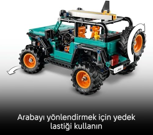 Alternative view of Jeep Wrangler Rubicon SUV 42227-10 Yaş ve Üzeri Çocuklar için Oyuncak Lastik Ördek ve Çıkarılabilir Sörf Tahtası Aksesuarı İçeren Yaratıcı Oyuncak Yapım Seti, Hediye Fikri (723 Parça)